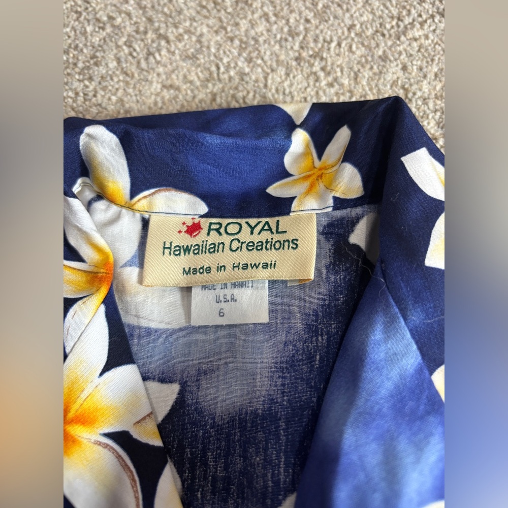 Royal Hawaiian Creations Button Up Hawaiian Plumeria Button Down/shorts Luau 6 - Picture 3 of 7